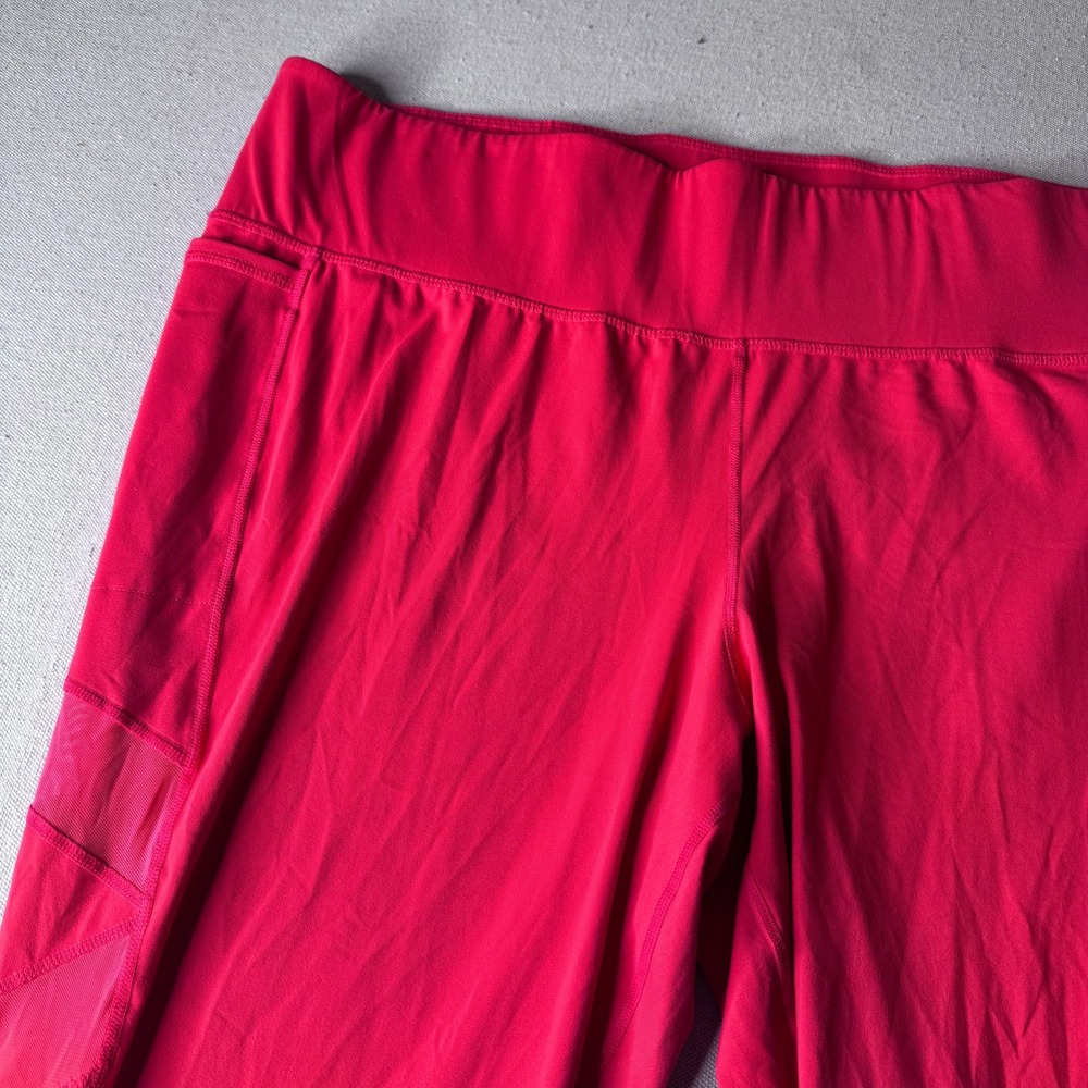 Livi Orange Mesh Cropped Athletic Leggings with Pockets Capri Women's Plus 26/28
